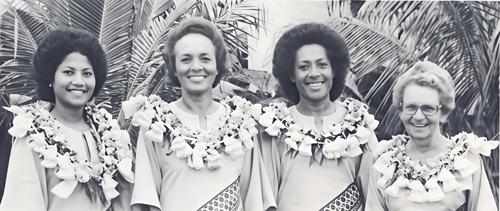 Anna Dunn, Lydia Manueli, Adi Sai Tuivanuavou, Mrs. Doris Leys